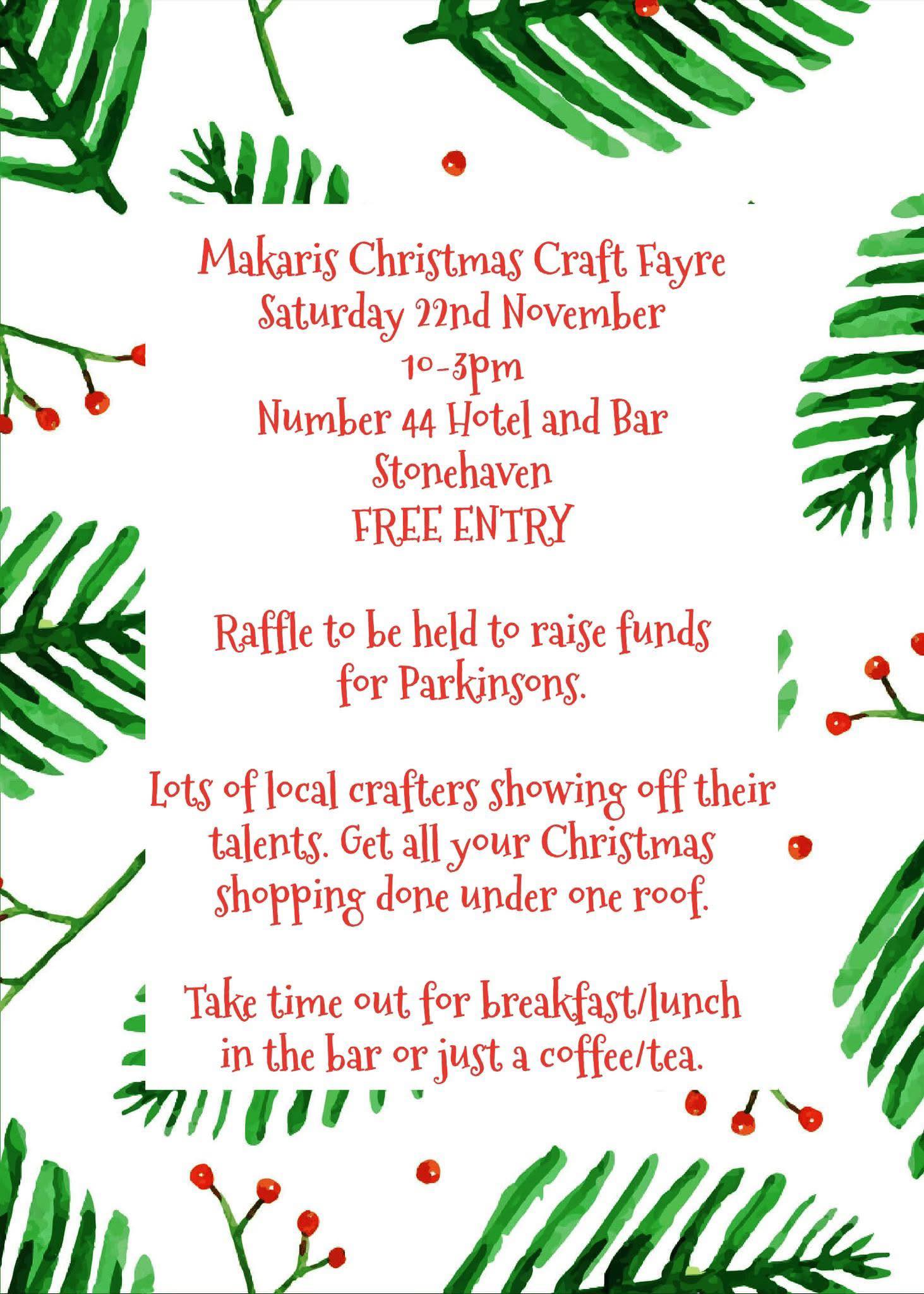 Makaris Christmas Fayre – No44 Hotel and Bar Stonehaven – 22nd Nov